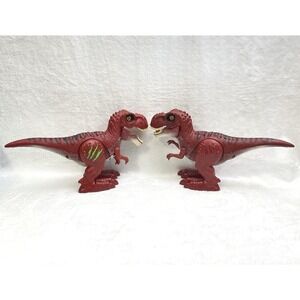 Set Of 2 ZURU Robo Alive T-Rex Red Dinosaur Lot‎ Robotic Walking Roaring